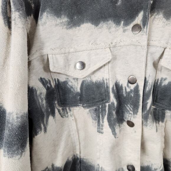 Pol Jacket Womens Small French Terry Tie Dyed Button Down Oversized Y2K Grunge - Picture 3 of 10